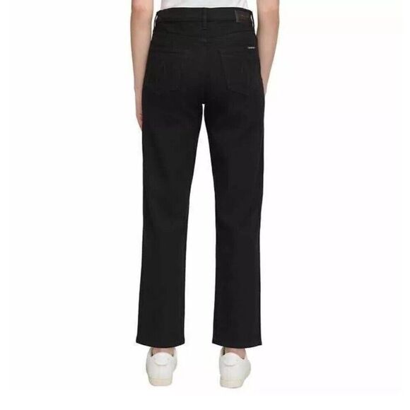 Calvin Klein Women's 12 High Rise Straight Leg Ankle Jeans Black 29" Inseam NWT - Picture 5 of 8
